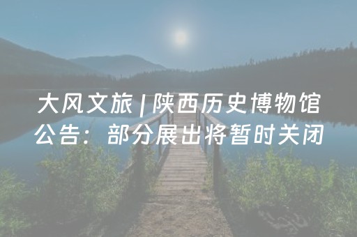 大风文旅 | 陕西历史博物馆公告：部分展出将暂时关闭