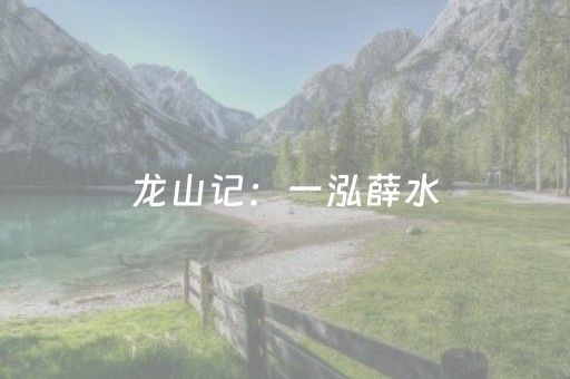 龙山记：一泓薛水，一座青山，藏着千年的正义刻度