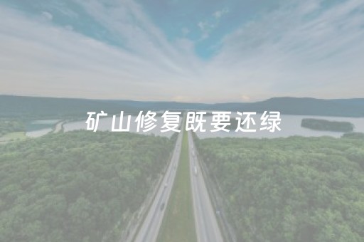 矿山修复既要还绿，更要赋美