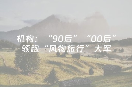 机构：“90后”“00后”领跑“风物旅行”大军，占比达52.8%