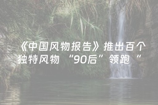 《中国风物报告》推出百个独特风物 “90后”领跑“风物旅行”