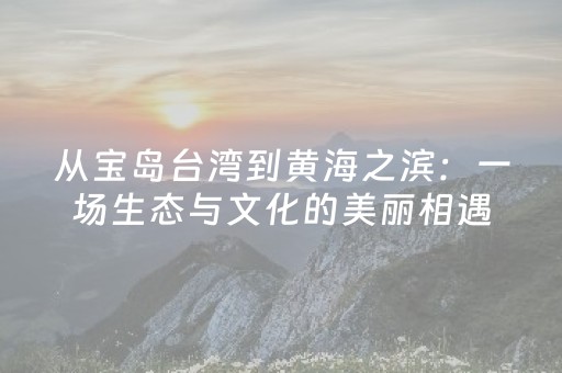 从宝岛台湾到黄海之滨：一场生态与文化的美丽相遇