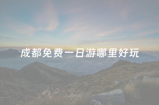 成都免费一日游哪里好玩（成都一日游哪里好玩的景点）