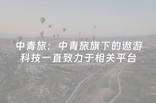 中青旅：中青旅旗下的遨游科技一直致力于相关平台的建设与运营
