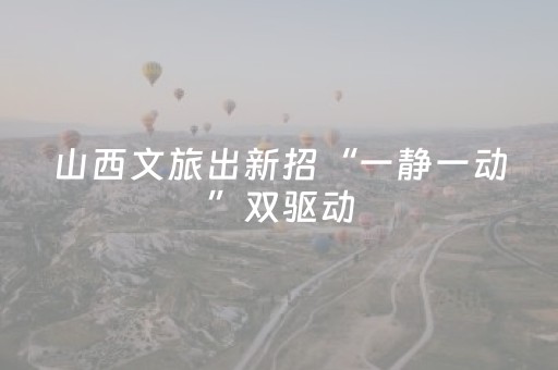 山西文旅出新招“一静一动”双驱动