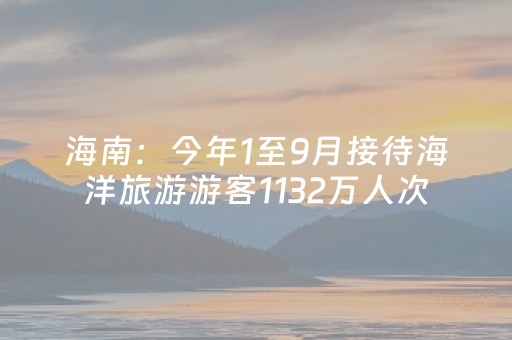 海南：今年1至9月接待海洋旅游游客1132万人次，同比增长8%