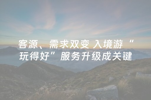 客源、需求双变 入境游“玩得好”服务升级成关键