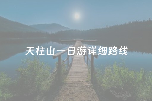 天柱山一日游详细路线（天柱山一日游详细路线图）