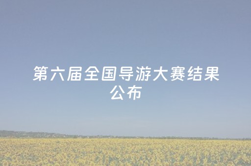 第六届全国导游大赛结果公布