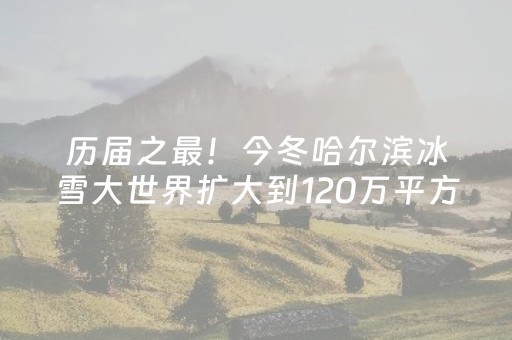 历届之最！今冬哈尔滨冰雪大世界扩大到120万平方米