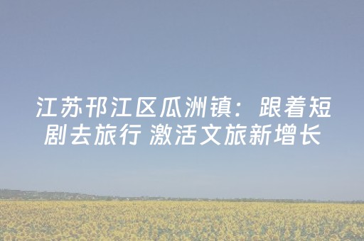 江苏邗江区瓜洲镇：跟着短剧去旅行 激活文旅新增长