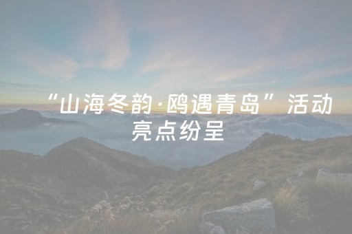 “山海冬韵·鸥遇青岛”活动亮点纷呈，设计十大精品线路、十大主题活动、十大消费新场景、十大网红打卡地