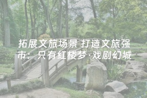 拓展文旅场景 打造文旅强市：只有红楼梦·戏剧幻城入选全国第二批旅游演艺精品名录