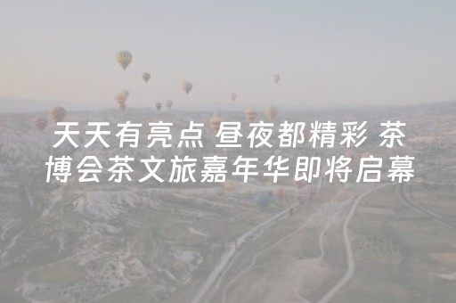 天天有亮点 昼夜都精彩 茶博会茶文旅嘉年华即将启幕