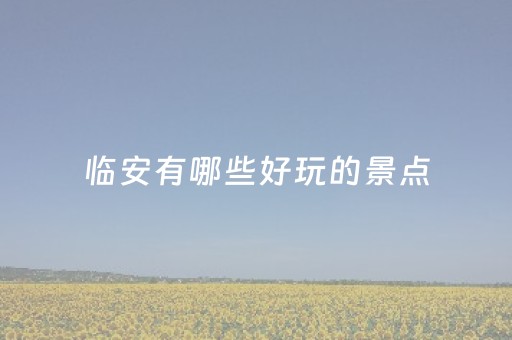 临安有哪些好玩的景点（临安有哪些好玩的景点推荐）