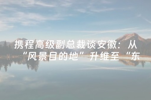 携程高级副总裁谈安徽：从“风景目的地”升维至“东方意境体验地”的典范