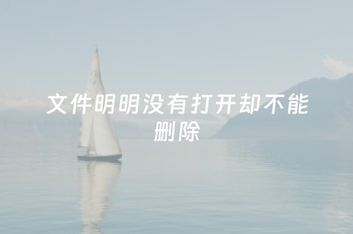 文件明明没有打开却不能删除（文件删不掉怎么强制删除）