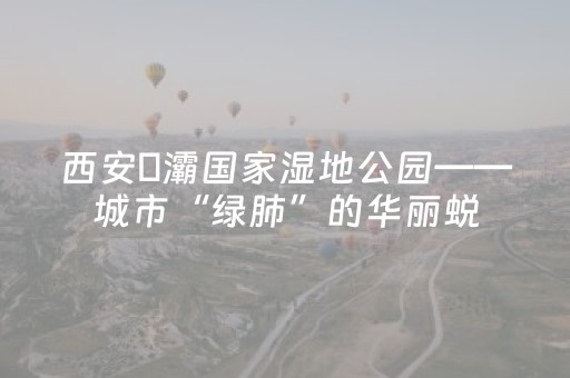 西安浐灞国家湿地公园——城市“绿肺”的华丽蜕