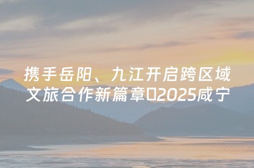携手岳阳、九江开启跨区域文旅合作新篇章 2025咸宁温泉旅游季启动
