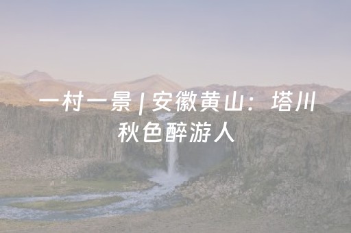 一村一景 | 安徽黄山：塔川秋色醉游人