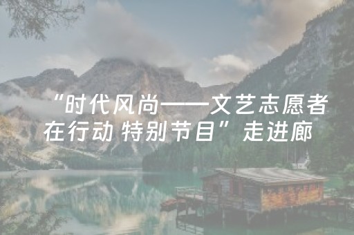 “时代风尚——文艺志愿者在行动 特别节目”走进廊坊