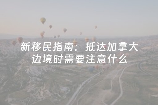 新移民指南：抵达加拿大边境时需要注意什么