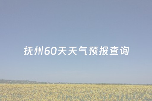 抚州60天天气预报查询（抚州60天天气预报查询百度）