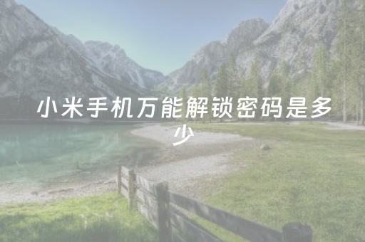 小米手机万能解锁密码是多少（小米手机万能解锁密码是多少8）