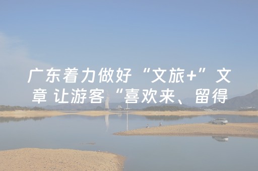 广东着力做好“文旅+”文章 让游客“喜欢来、留得住、玩得好”