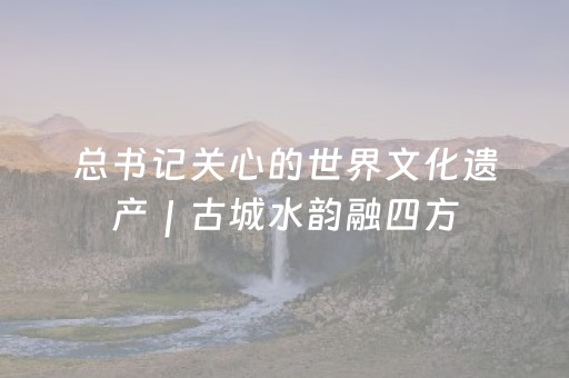总书记关心的世界文化遗产｜古城水韵融四方
