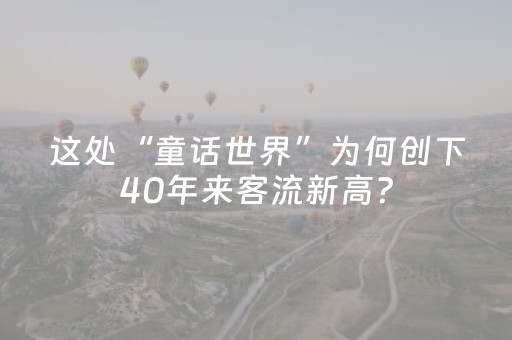 这处“童话世界”为何创下40年来客流新高？