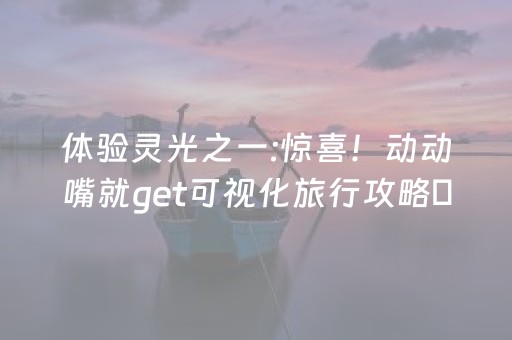 体验灵光之一:惊喜！动动嘴就get可视化旅行攻略​