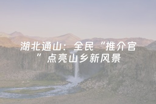 湖北通山：全民“推介官”点亮山乡新风景