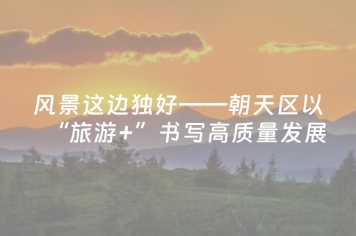 风景这边独好——朝天区以“旅游+”书写高质量发展新篇章