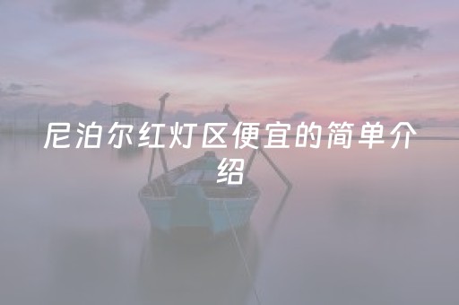 尼泊尔红灯区便宜的简单介绍