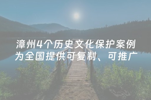 漳州4个历史文化保护案例为全国提供可复制、可推广“漳州经验”