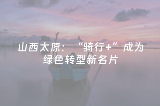 山西太原：“骑行+”成为绿色转型新名片