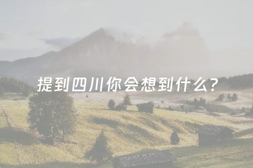 提到四川你会想到什么？