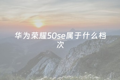 华为荣耀50se属于什么档次（荣耀50se是什么牌子的）