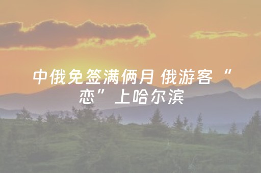 中俄免签满俩月 俄游客“恋”上哈尔滨