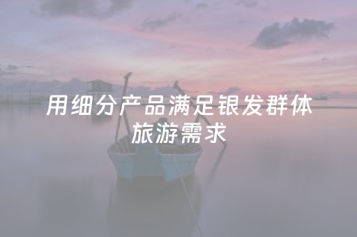 用细分产品满足银发群体旅游需求