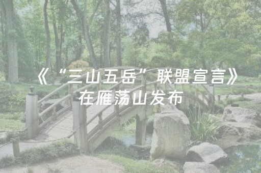 《“三山五岳”联盟宣言》在雁荡山发布