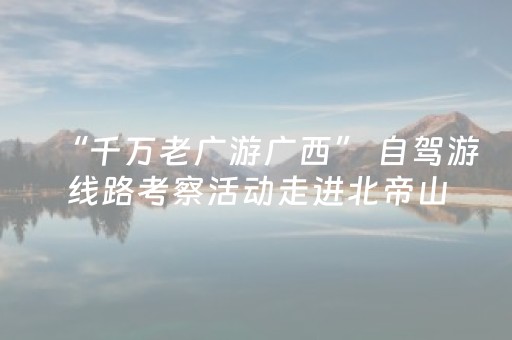 “千万老广游广西” 自驾游线路考察活动走进北帝山