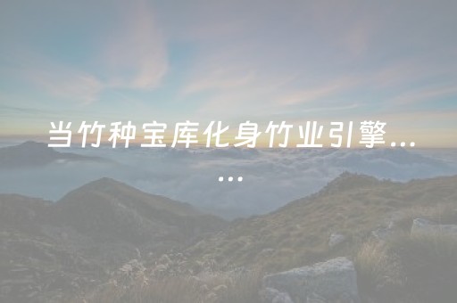 当竹种宝库化身竹业引擎……