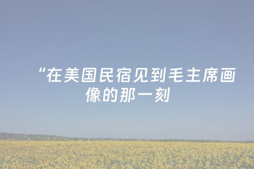 “在美国民宿见到毛主席画像的那一刻，我脸红了”