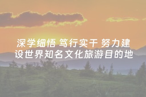 深学细悟 笃行实干 努力建设世界知名文化旅游目的地