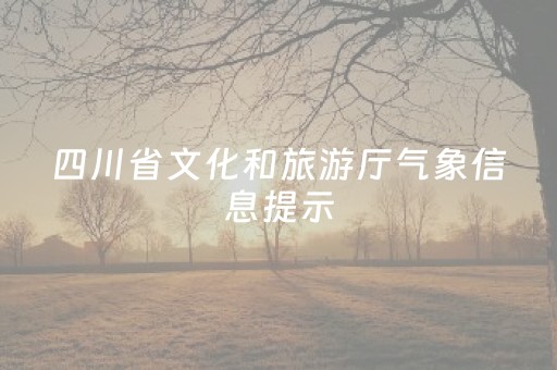 四川省文化和旅游厅气象信息提示（2025年12月2日）