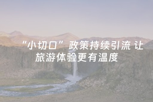 “小切口”政策持续引流 让旅游体验更有温度