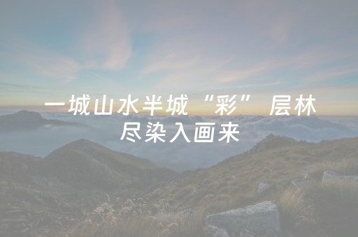 一城山水半城“彩” 层林尽染入画来