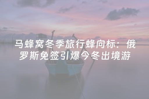 马蜂窝冬季旅行蜂向标：俄罗斯免签引爆今冬出境游，极光之旅热度飙升533%